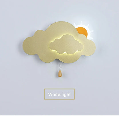 Lámpara decorativa con forma de nube colgante con forma de sol feliz