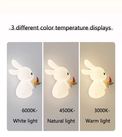 Lámpara de pared LED con forma de conejo para niños