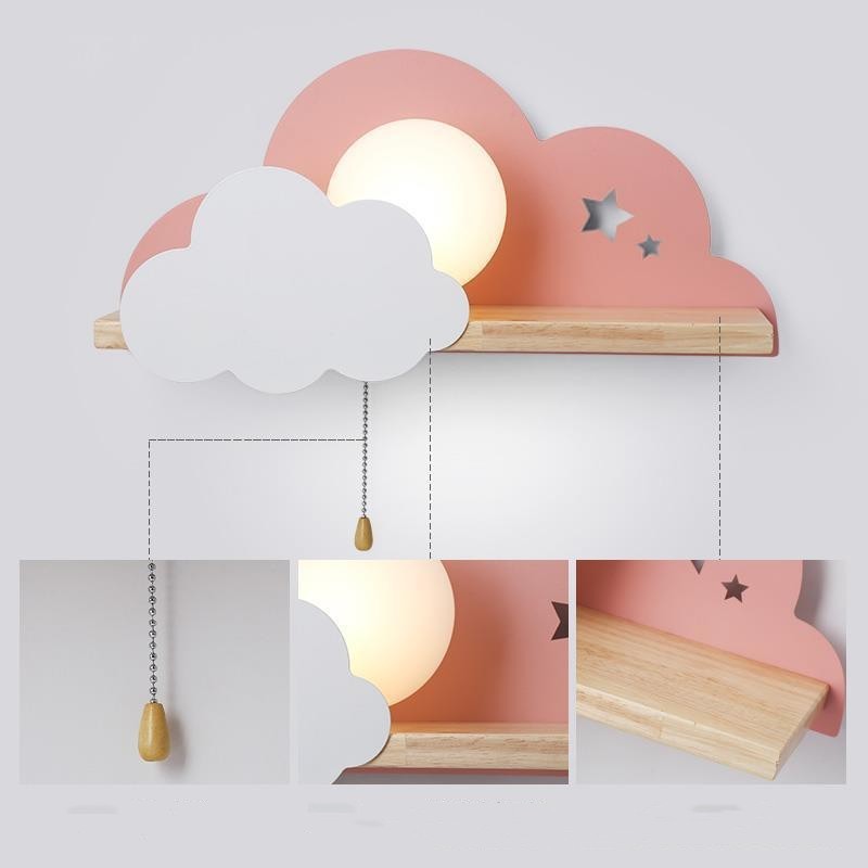 Lámpara de pared creativa con forma de nube mágica