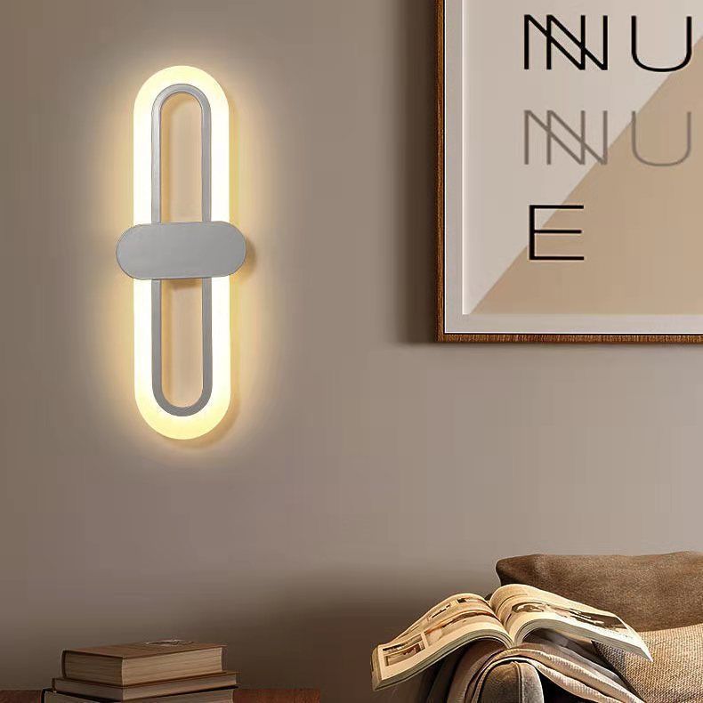 Oval Acrylic Bedside Wall Lamp